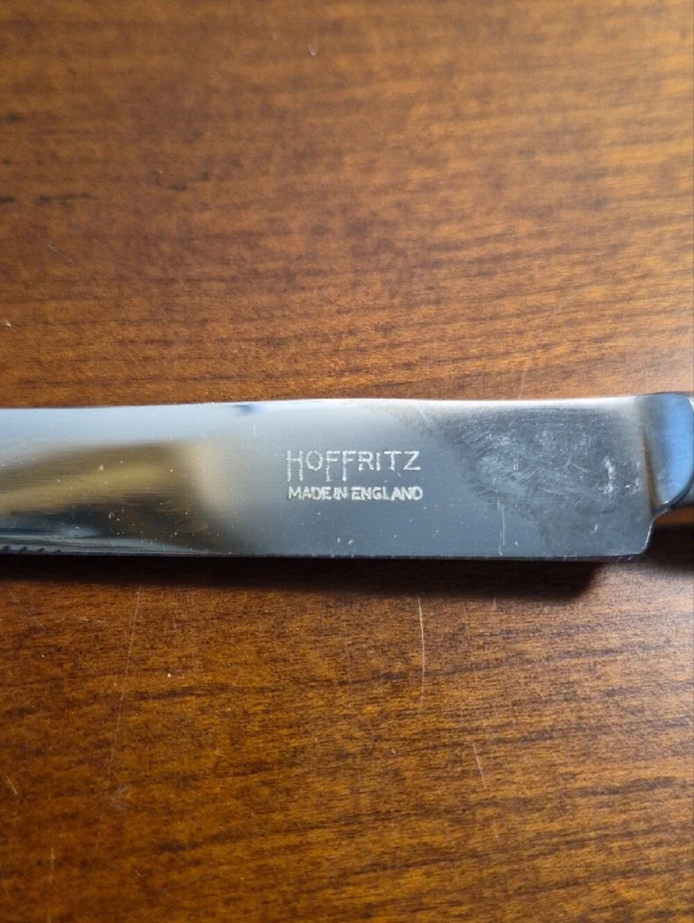 Hoffritz Wood Handle Steak‎ Knives Set in Brown and Silver - 6 Piece